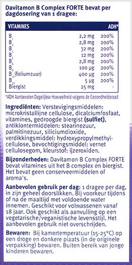 Davitamon B Complex Forte Dragees Ingredienten