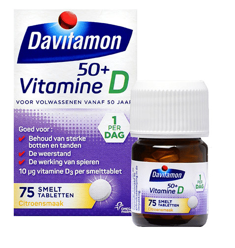 Davitamon Vitamine D 50+ Smelttabletten Verpakking totaal