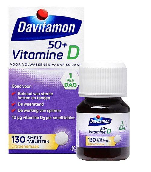Davitamon Vitamine D 50+ Smelttabletten Verpakking totaal 2