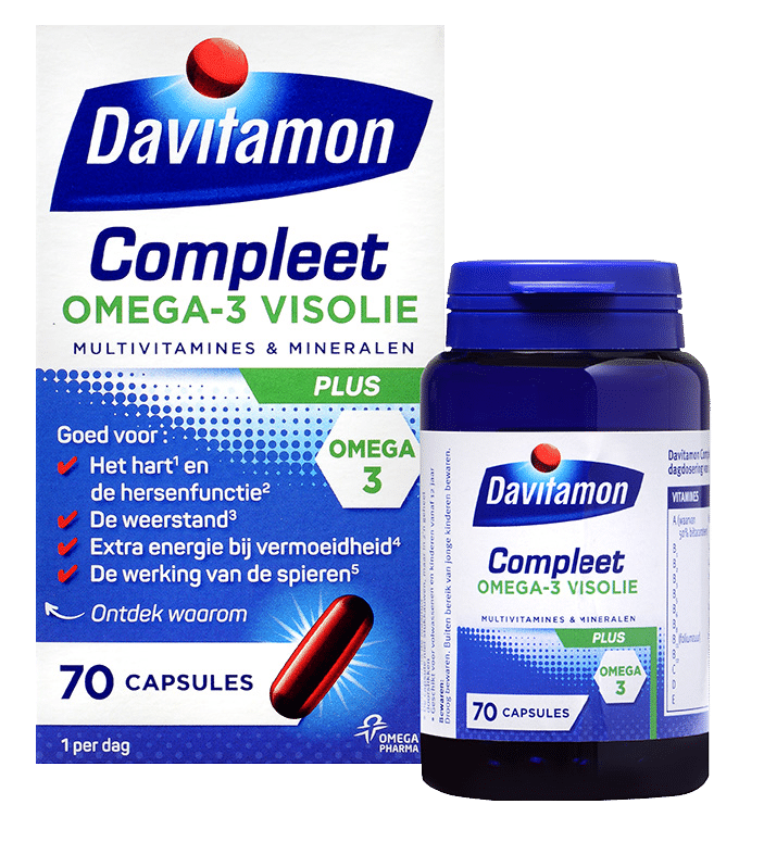 Davitamon Compleet Omega 3 Capsules Verpakking totaal