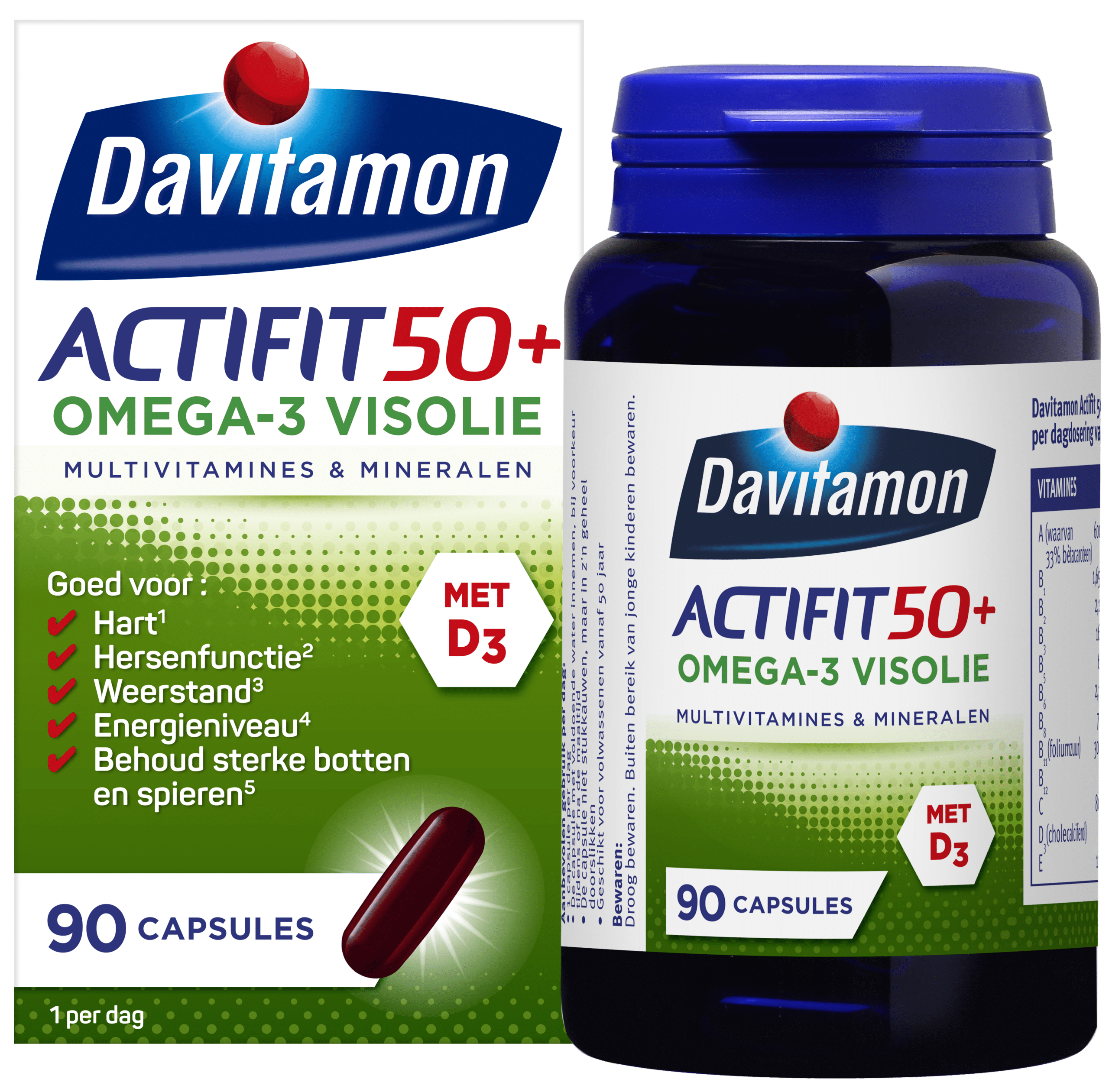 Davitamon Actifit 50<sup>+</sup> <br>Omega-3 Visolie – 90 capsules