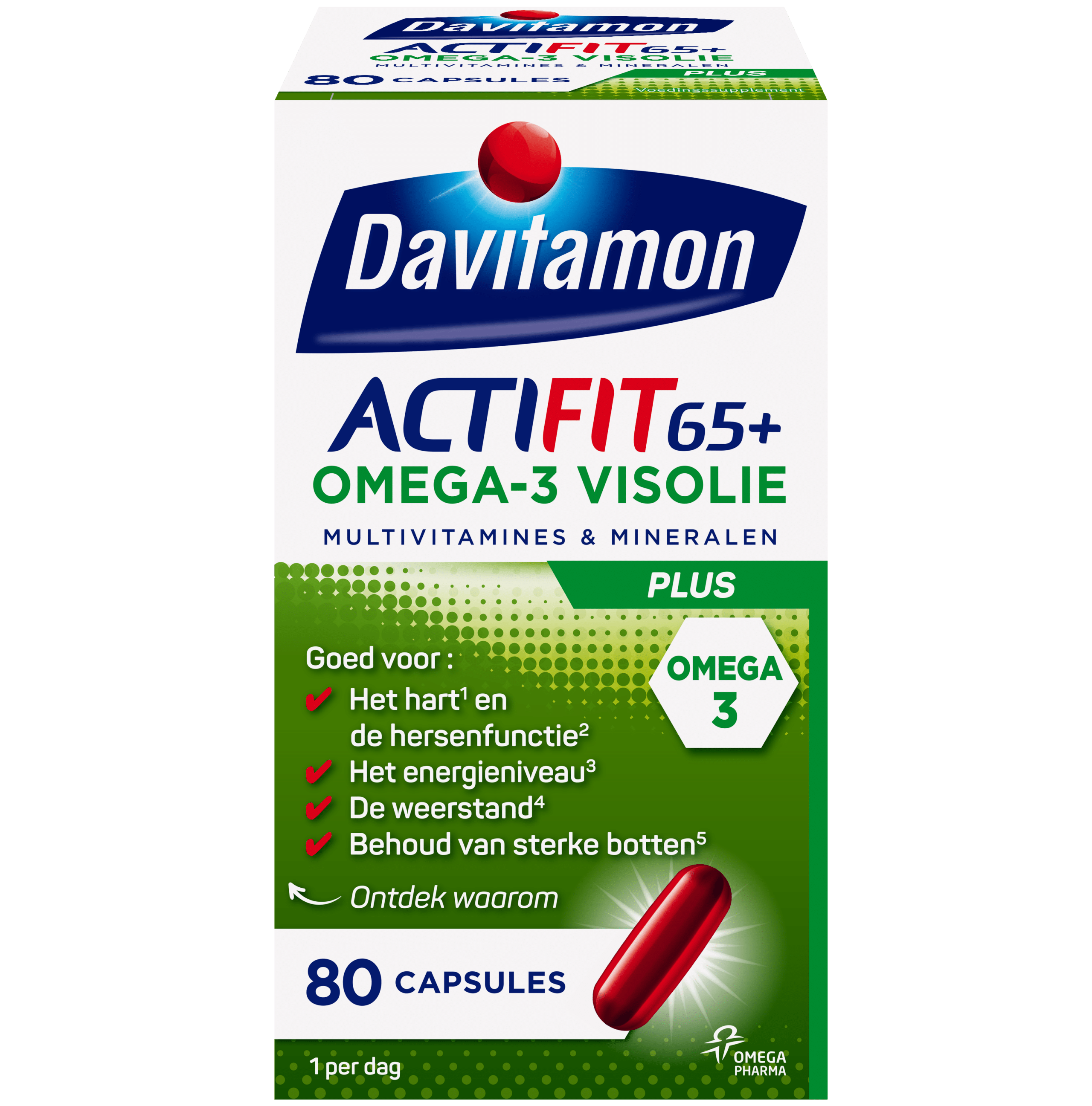Davitamon Actifit 65+ Visolie Tabletten Verpakking