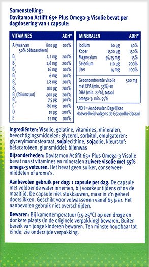 Davitamon Actifit 65+ Visolie Tabletten Ingredienten