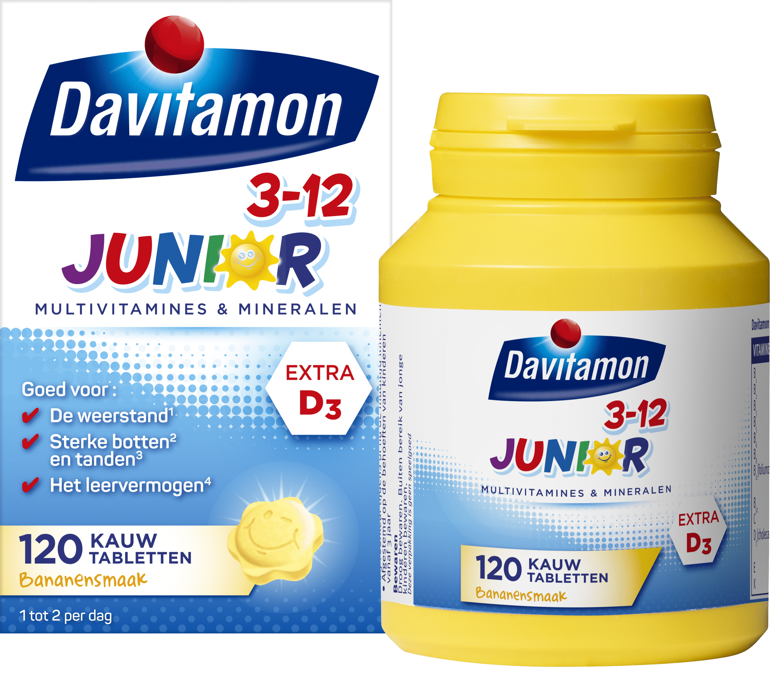 Davitamon Junior 3-12 Banaan – <br>120 kauwtabletten