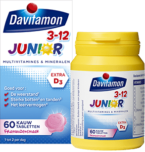 Davitamon Junior 3-12 Framboos – 60 kauwtabletten