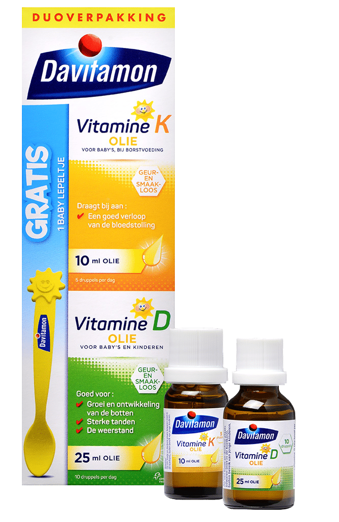 Davitamon Vitamine D K Olie Verpakking totaal
