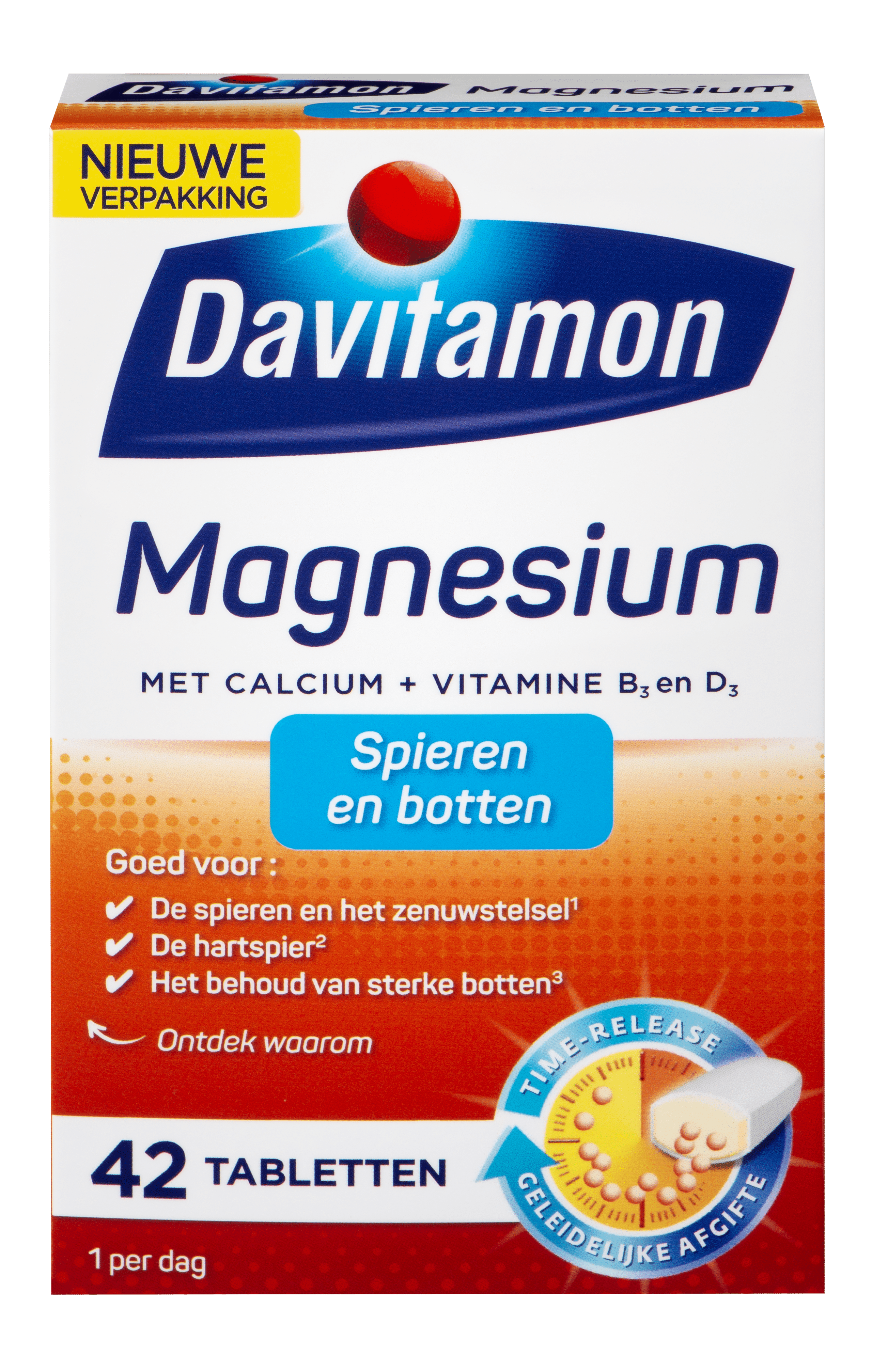 Davitamon Magnesium voor Spieren en Botten – 42 tabletten
