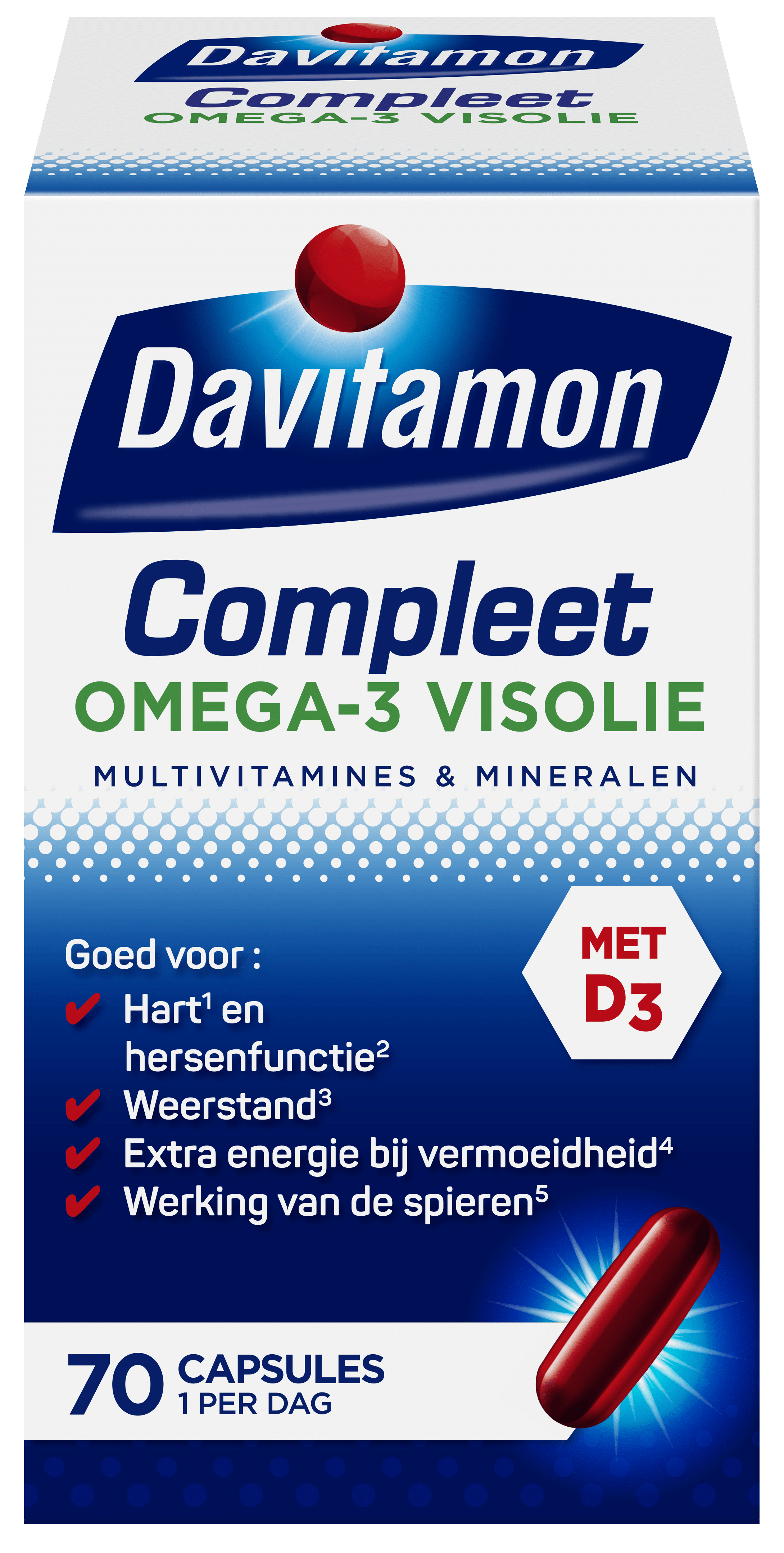 Davitamon Compleet Omega-3 Visolie – 70 capsules