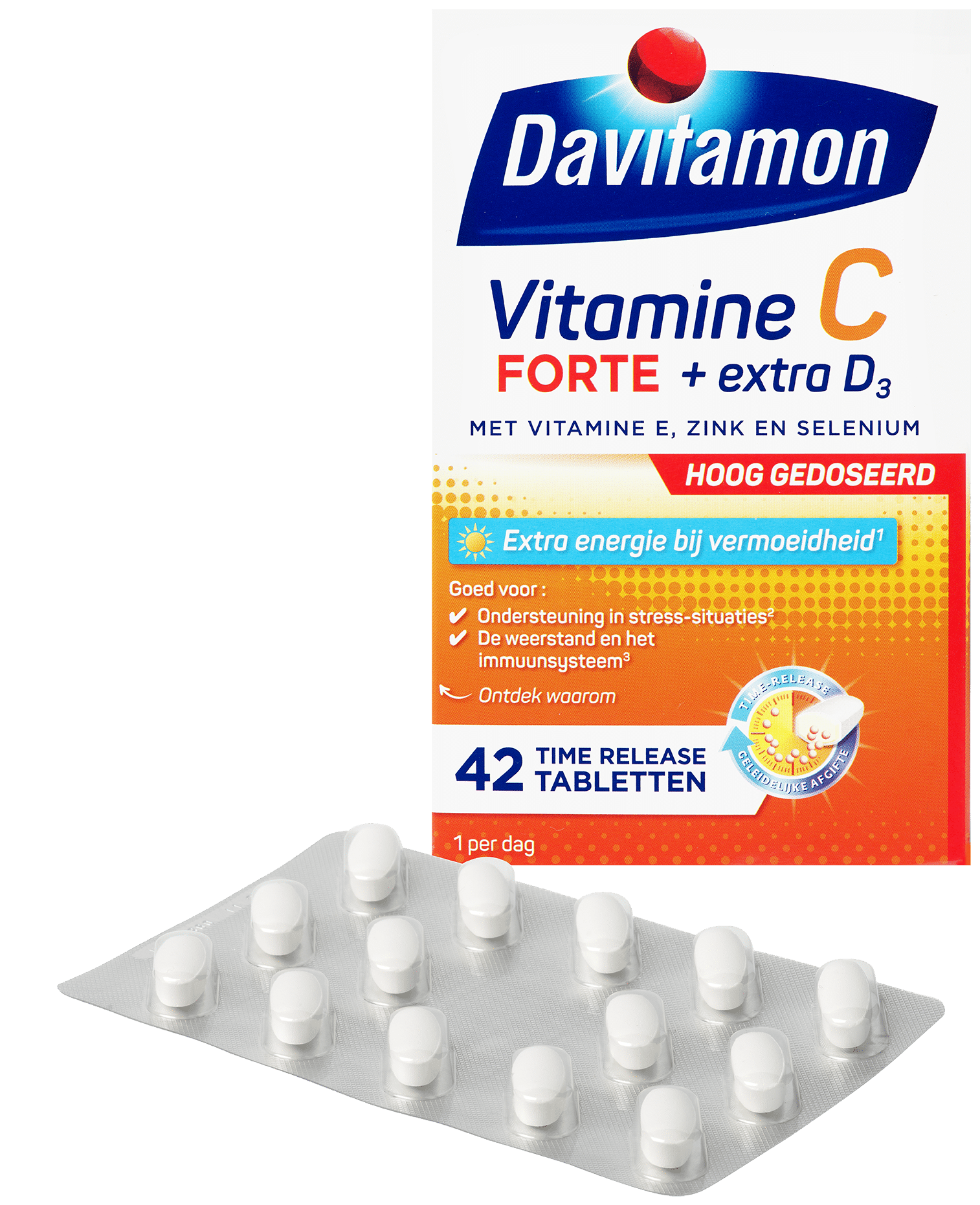 Davitamon Vitamine C Forte tabletten verpakking totaal