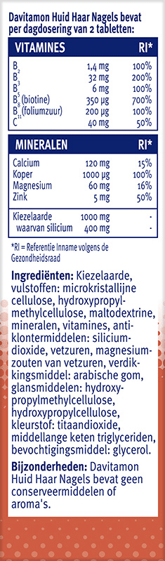 Davitamon Huid Haar Nagels Tabletten Ingredienten