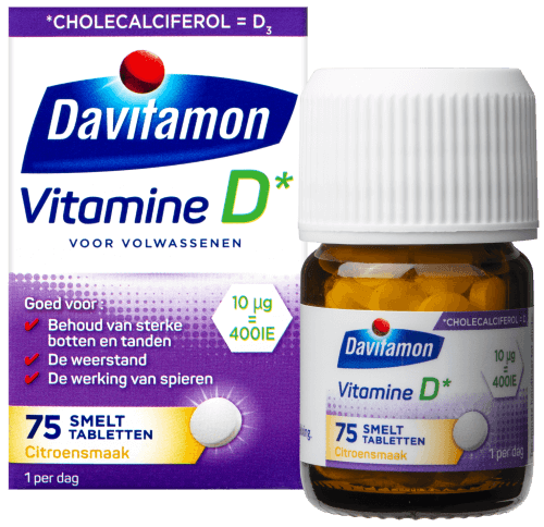 Davitamon Vitamine D voor Volwassenen – 75 smelttabletten