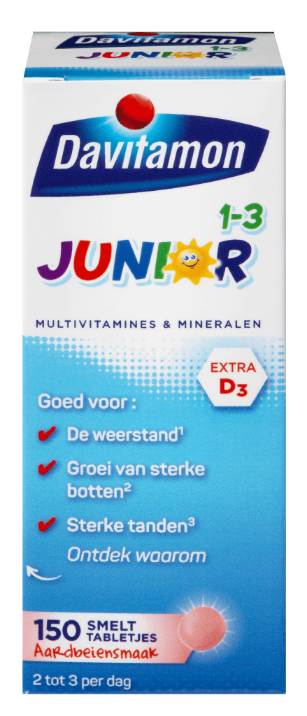 Junior 1-3 150 smelttabletjes aardbeiensmaak